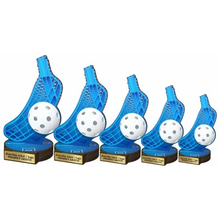 Drewniana statuetka unihokej kij piłka