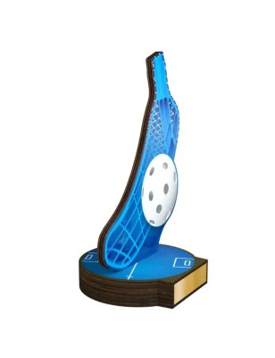 Statuetka drewniana - seria RW unihokej kij piłka