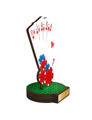 Statuetka drewniana - seria RW karty poker gry karciane