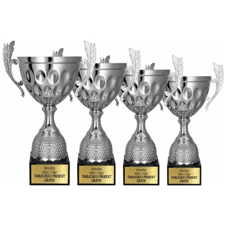 Puchar 4234 srebrny kompaktowy z marmurową podstawą