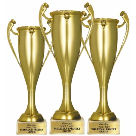 Puchar 7093 złoty klasyczny z marmurową podstawą