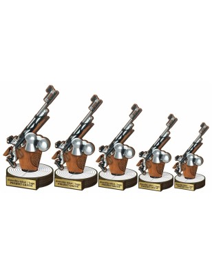 Drewniana statuetka strzelectwo sportowe karabin