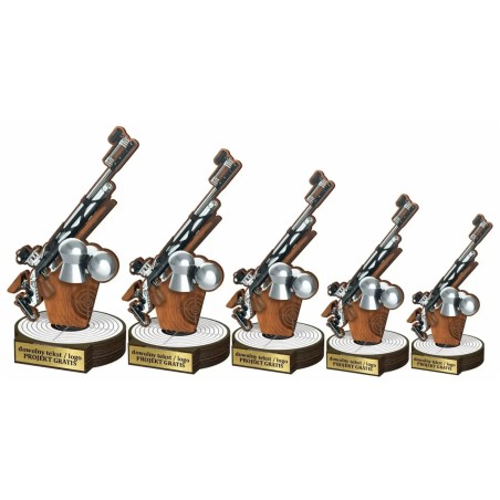 Drewniana statuetka strzelectwo sportowe karabin