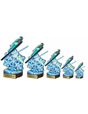 Drewniana statuetka skoki narciarskie lot skoczek