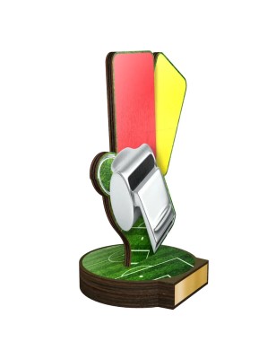 Statuetka drewniana - seria RW Sędzia Piłka Nożna