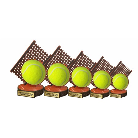 Drewniana statuetka tenis ziemny piłka kort