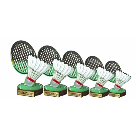 Drewniana statuetka badminton lotka rakieta