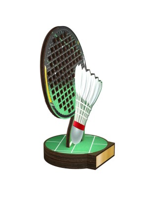 Statuetka drewniana - seria RW badminton lotka rakieta