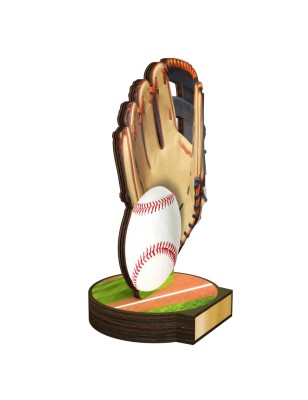 Statuetka drewniana - seria RW Baseball rękawica baseballowa