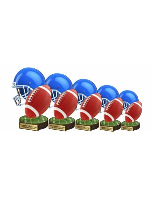 Drewniana statuetka futbol amerykański kask piłka