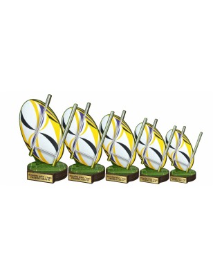 Drewniana statuetka Rugby z piłką i bramką