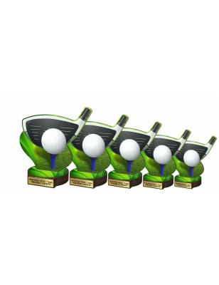 Drewniana statuetka golfowa z kijem i piłką Golf