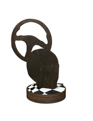 Statuetka drewniana - seria RW kierownica kask wyścigi Motosport