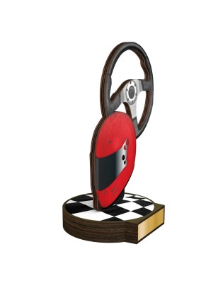 Statuetka drewniana - seria RW kierownica kask wyścigi Motosport