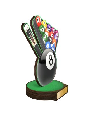 Statuetka drewniana - seria RW Bilard kij bilardowy bila