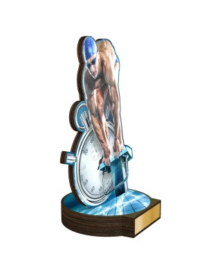 Statuetka drewniana - seria RW Pływactwo Pływanie pływak
