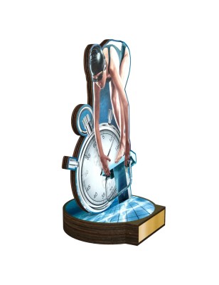 Statuetka drewniana - seria RW Pływactwo pływanie pływaczka