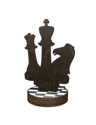 Statuetka drewniana - seria RW Szachy figury szachowe szachownica