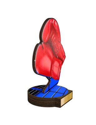 Statuetka drewniana - seria RW Boks rękawice bokserskie