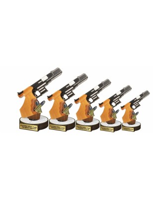 Drewniana statuetka strzelectwo pistolet turniej strzelecki