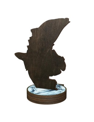 Statuetka drewniana - seria RW wędkarstwo karp kołowrotek