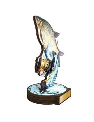Statuetka drewniana - seria RW wędkarstwo leszcz kołowrotek