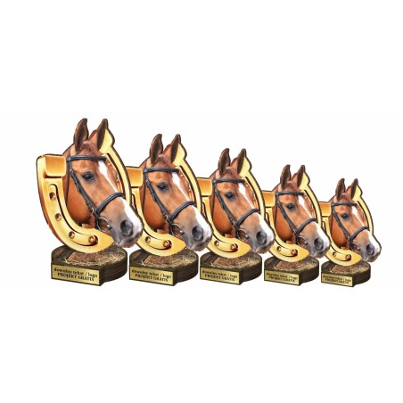 Drewniana statuetka Jeździectwo zawody jeździeckie