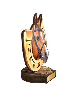 Statuetka drewniana - seria RW Jeździectwo zawody jeździeckie