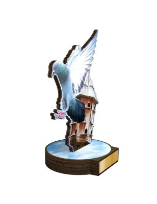 Statuetka drewniana - seria RW hodowla gołębie pocztowe