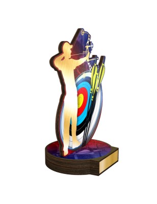 Statuetka drewniana - seria RW łucznictwo łuk tarcza
