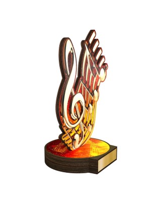 Statuetka drewniana - seria RW Muzyka ze złotymi nutami