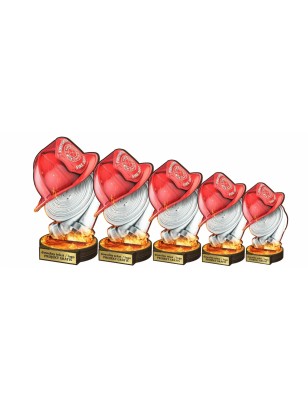 Drewniana statuetka Straż Pożarna trofeum dla strażaka
