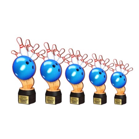 Drewniana statuetka ACTCW kręgle bowling strike