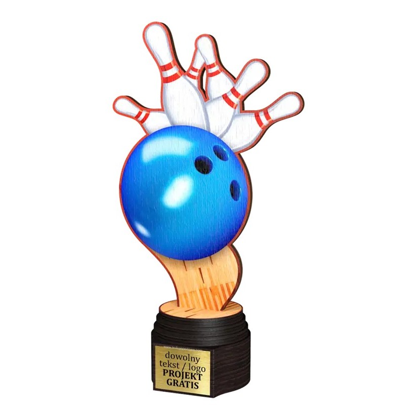 Drewniana statuetka ACTCW kręgle bowling strike