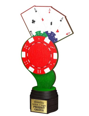 Drewniana statuetka poker gry karciane