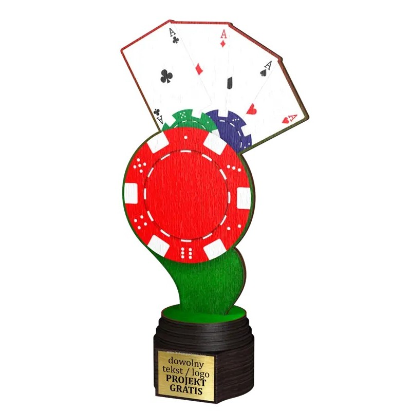 Drewniana statuetka poker gry karciane