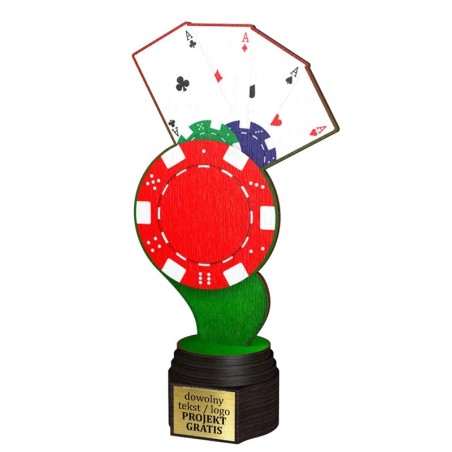 Drewniana statuetka poker gry karciane