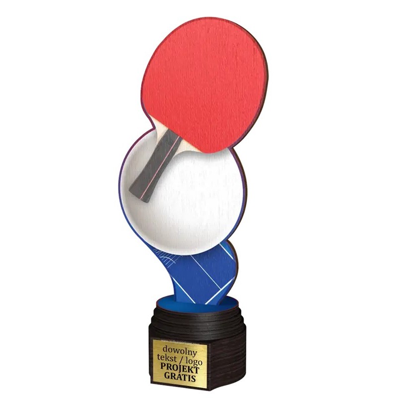 Drewniana statuetka ACTCW tenis stołowy turniej ping-ponga Drewniana statuetka ACTCW tenis stołowy turniej ping-ponga