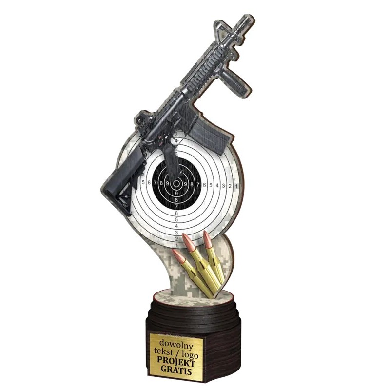Drewniana statuetka ACTCW strzelectwo dynamiczne karabin Drewniana statuetka ACTCW strzelectwo dynamiczne karabin