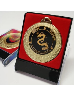 Medal stalowy 7cm + etui prezentowe. Dwie grawerki w cenie