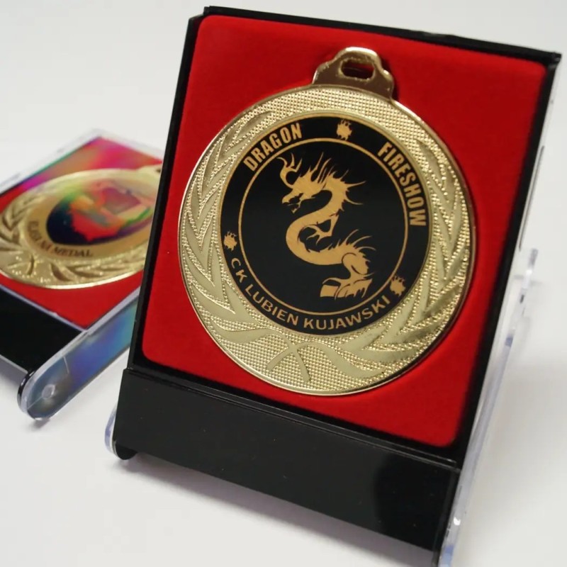 Medal stalowy 7cm + etui prezentowe. Dwie grawerki w cenie