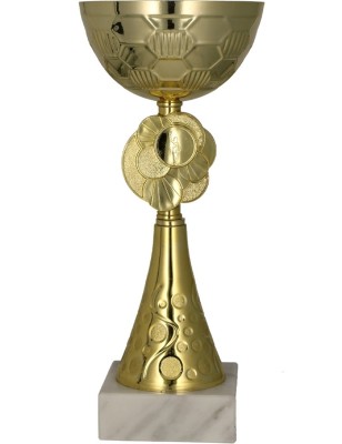 Puchar sportowy 8485 z emblematem 25 mm i pokrywką