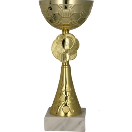 Puchar sportowy 8485 z emblematem 25 mm i pokrywką