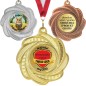 Medal 5cm w formie rozety z wklejkami i szarfą