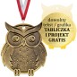 duży odlewany medal szkolny SOWA z wklejką i szarfą