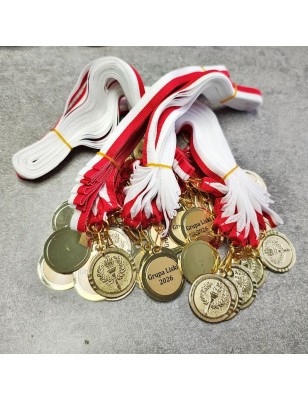 Medal uniwersalny dla dzieci z laurem z szarfą i wklejką