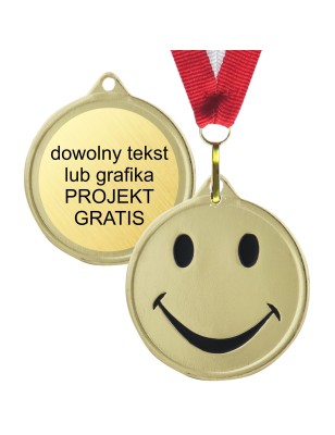 Medal urodzinowy SMILE Dzień Dziecka 4,5cm z grawerem i szarfą