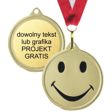 Medal urodzinowy SMILE Dzień Dziecka 4,5cm z grawerem i szarfą