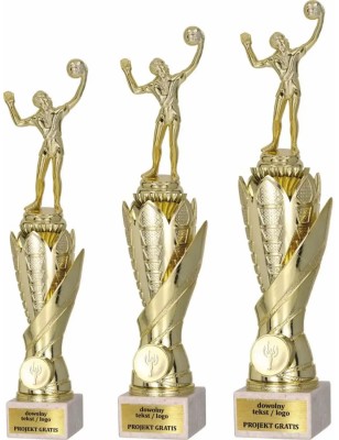Zestaw pucharów S630 z figurką SIATKÓWKA 38-35-32 cm F21
