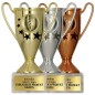 Puchar sportowy 9039 w kolorach podium z gwiazdami